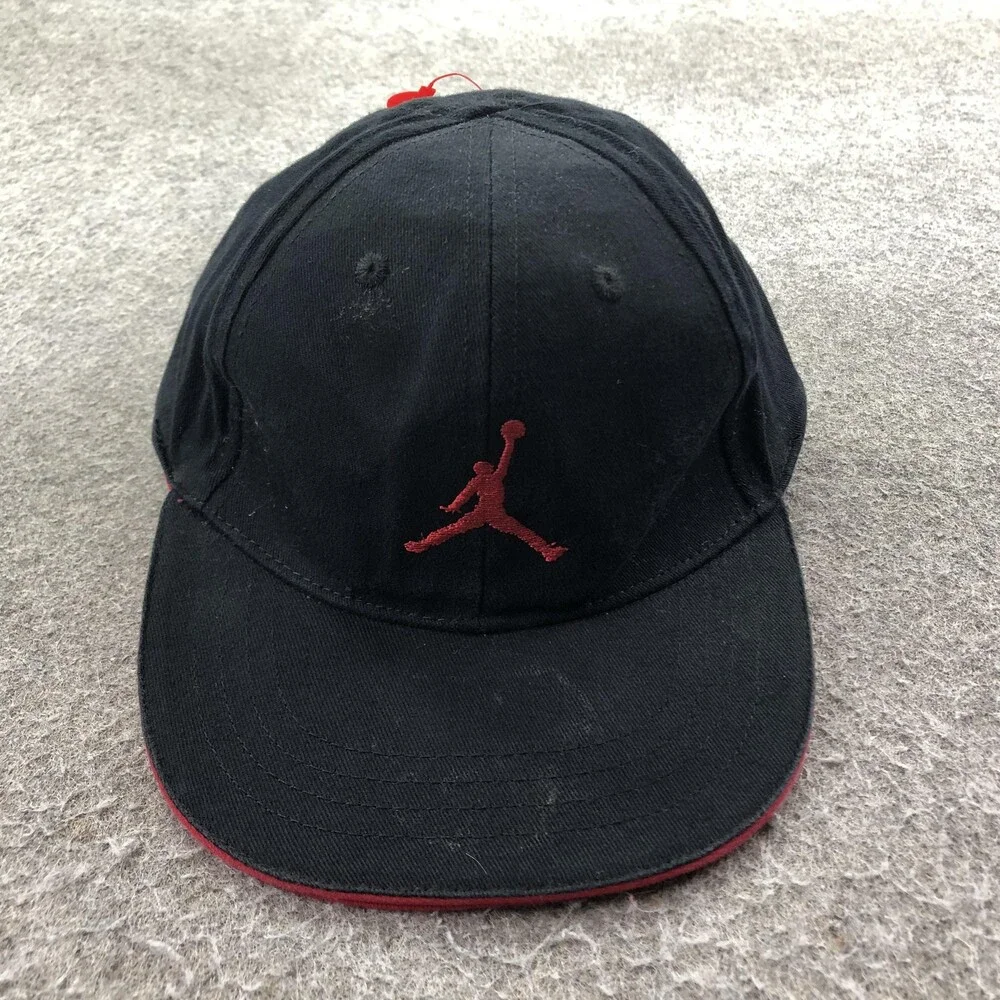 Jordan Hat Cap Snap Back Toddler One Size Black Red Jumpman Logo Baseball